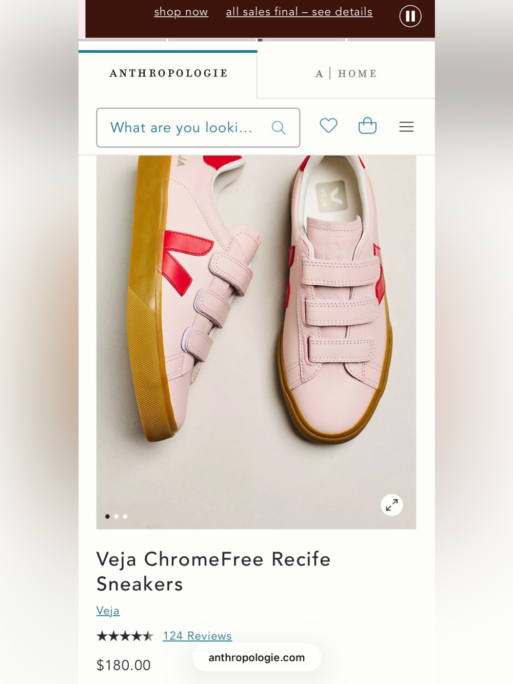 Veja Pink Sneakers with Red 'V' and Gum Sole